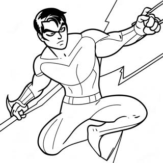 Pagina Para Colorear De Nightwing En Accion 25396-23400