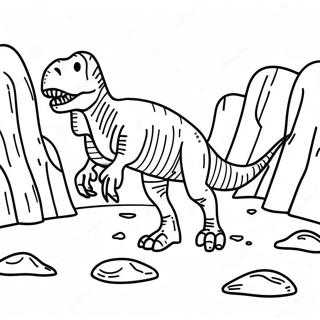 Pagina Para Colorear De La Excavacion De Un Fosil De T Rex 25406-23406