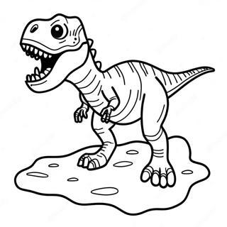 Pagina Para Colorear De La Excavacion De Un Fosil De T Rex 25406-23407