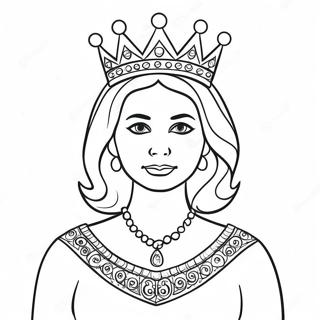 Pagina Para Colorear La Reina Con Una Corona 25416-23225