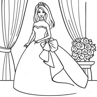 Pagina Para Colorear De Barbie De Boda Elegante En Vestido 25566-23347