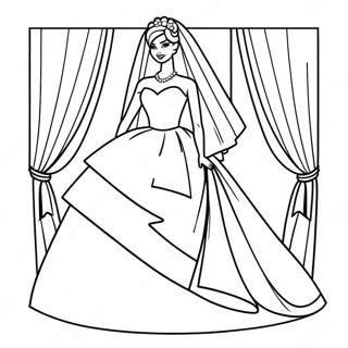 Pagina Para Colorear De Barbie De Boda Elegante En Vestido 25566-23348