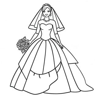 Pagina Para Colorear De Barbie De Boda Elegante En Vestido 25566-23533