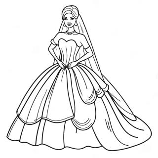 Pagina Para Colorear De Barbie De Boda Elegante En Vestido 25566-23535