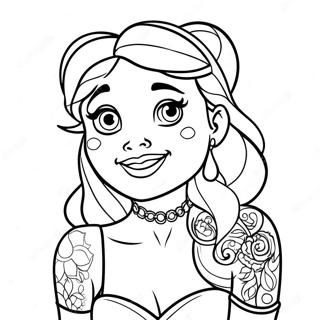 Pagina Para Colorear De Princesa Disney Tatuada 25585-23360