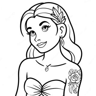 Pagina Para Colorear De Princesa Disney Tatuada 25585-23545