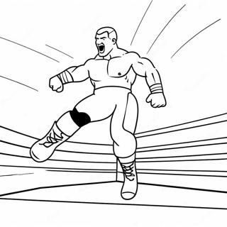 Pagina Para Colorear De Luchador De Wwe Saltando Sobre Oponente 25636-23590