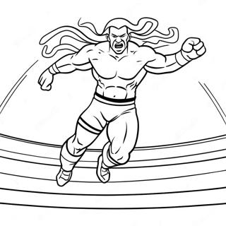 Pagina Para Colorear De Luchador De Wwe Saltando Sobre Oponente 25636-23592