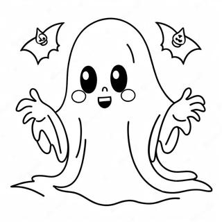 Pagina Para Colorear De Adorable Fantasma De Halloween 25657-23600