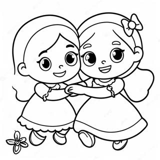 Pagina Para Colorear De Hermanas Lindas Jugando Juntas 25737-23663