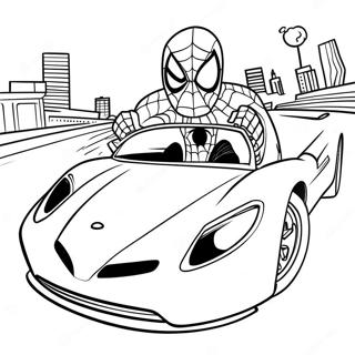 Pagina Para Colorear De Spiderman Conduciendo Un Coche Rapido 25997-23870