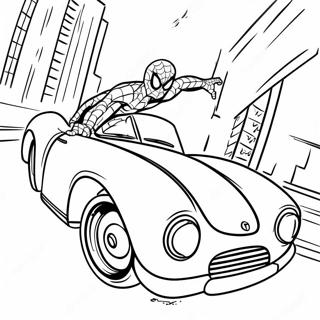 Pagina Para Colorear De Spiderman Conduciendo Un Coche Rapido 25997-23871