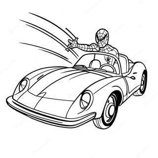 Pagina Para Colorear De Spiderman Conduciendo Un Coche Rapido 25997-23872