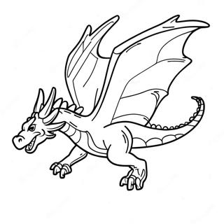 Pagina Para Colorear Del Dragon Del Cuarto Ala En Vuelo 26057-23917