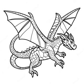 Pagina Para Colorear Del Dragon Del Cuarto Ala En Vuelo 26057-23919