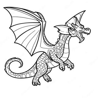 Pagina Para Colorear Del Dragon Del Cuarto Ala En Vuelo 26057-23920