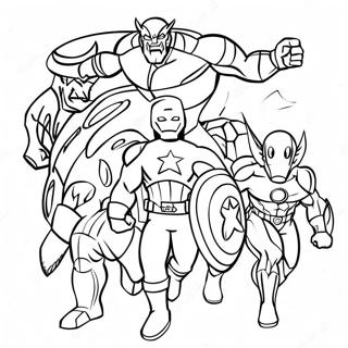 Pagina Para Colorear Del Colorido Equipo De Los Vengadores 26107-23959