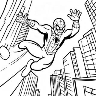 Pagina Para Colorear De Spider Man Columpiandose Por La Ciudad 26117-23965