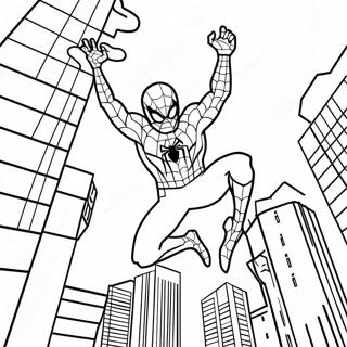 Pagina Para Colorear De Spider Man Columpiandose Por La Ciudad 26117-23968