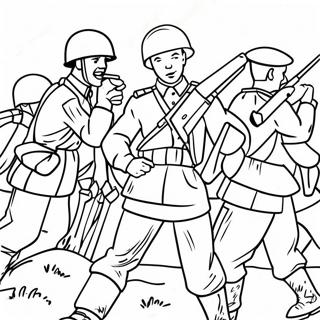 Pagina Para Colorear De Soldados De La Segunda Guerra Mundial En Batalla 2622-2140