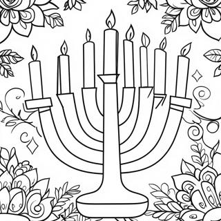 Pagina Para Colorear De Menorah Festiva 262-214