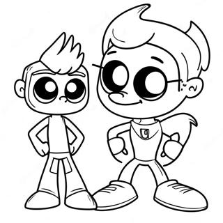 Pagina Para Colorear De Johnny Test Con Dukey 26302-24110