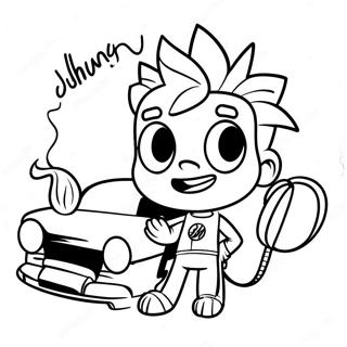 Pagina Para Colorear De Johnny Test Con Dukey 26302-24111