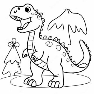 Pagina Para Colorear De Dinosaurios Navidenos 2632-2148