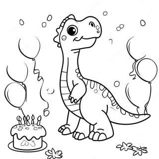 Cumpleaños De Dinosaurio Páginas Para Colorear