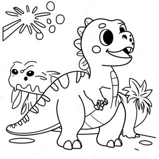 Pagina Para Colorear De Fiesta De Cumpleanos De Dinosaurio 26362-24146