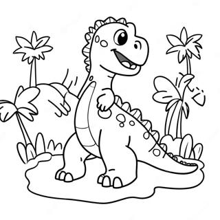 Pagina Para Colorear De Fiesta De Cumpleanos De Dinosaurio 26362-24148