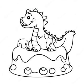 Pagina Para Colorear De Pastel De Cumpleanos De Dinosaurio Lindos 26363-24149