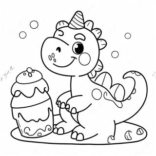 Pagina Para Colorear De Pastel De Cumpleanos De Dinosaurio Lindos 26363-24152