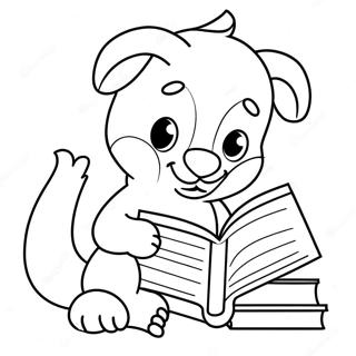 Pagina Para Colorear De Animales Lindos Leyendo 26423-24200