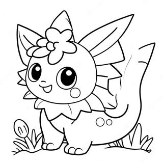 Pagina Para Colorear De Vaporeon Lindos Con Flores 26443-24214