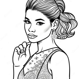 Pagina Para Colorear De Zendaya En Vestido Brillante 26543-24294