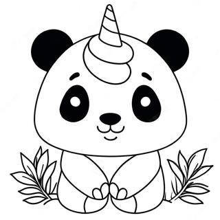 Panda Unicornio Páginas Para Colorear