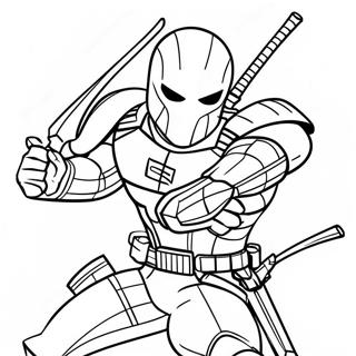 Pagina Para Colorear De Deathstroke En Accion 26633-24366