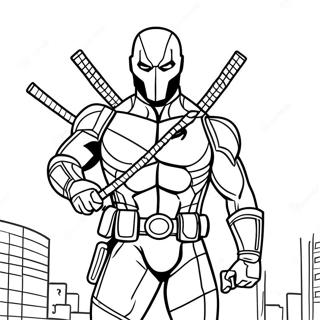 Pagina Para Colorear De Deathstroke En Accion 26633-24368