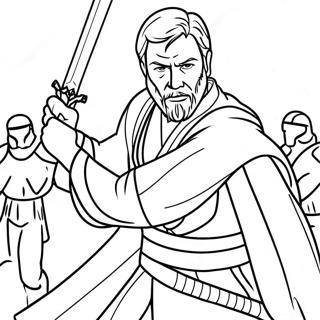 Pagina Para Colorear De Obi Wan Kenobi En Batalla 26653-24381