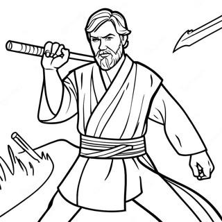 Pagina Para Colorear De Obi Wan Kenobi En Batalla 26653-24382