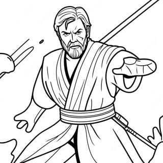 Pagina Para Colorear De Obi Wan Kenobi En Batalla 26653-24383