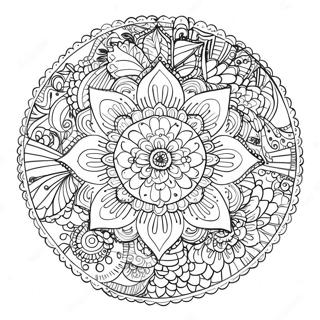 Pagina Para Colorear De Mandala De Flor Intrincada 26793-24493