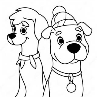 Pagina Para Colorear De Shaggy Y Scooby En Disfraces Navidenos 26833-24525