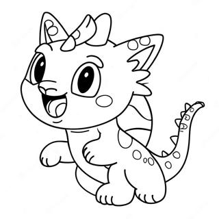 Pagina Para Colorear De Dragon Gato Adorable Volando 26913-24589