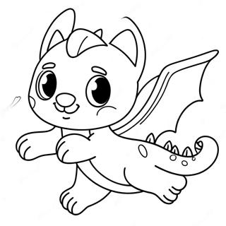 Pagina Para Colorear De Dragon Gato Adorable Volando 26913-24590