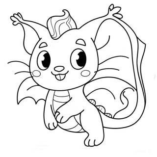 Pagina Para Colorear De Dragon Gato Adorable Volando 26913-24591