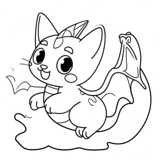 Pagina Para Colorear De Dragon Gato Adorable Volando 26913-24592