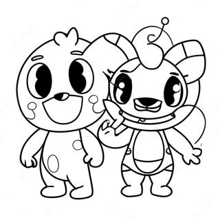 Pagina Para Colorear De Personajes Chibi Del Sol Y La Luna De Fnaf 27013-24669