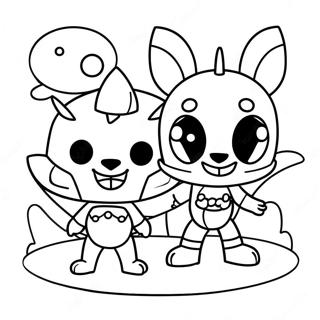 Pagina Para Colorear De Personajes Chibi Del Sol Y La Luna De Fnaf 27013-24670